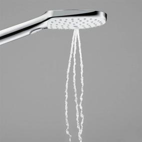 img 1 attached to 🚿 Hansgrohe Raindance Select E Easy Install 5-inch Handheld Shower Head: Modern 3 Spray RainAir, Rain, Whirl Air Infusion with Airpower. QuickClean with Hose in White/Chrome, 2 GPM