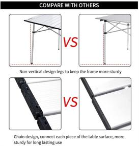 img 2 attached to IPOUF Camping Table: Lightweight Aluminum Roll Up Top Compact Table for Outdoor Picnic - Black Chain with Carry Bag