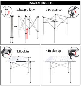 img 3 attached to IPOUF Camping Table: Lightweight Aluminum Roll Up Top Compact Table for Outdoor Picnic - Black Chain with Carry Bag