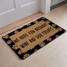 img 2 attached to 🏠 Home Decor Welcome Door Mats (18 x 30 inch) - Funny Anti-Slip Rubber Back Kitchen Rugs, Personalized Doormat for Entrance Way - We Hope You Brought Wine and Dog Treats