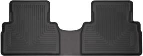 img 4 attached to 🐾 Husky Liners - 14871: Weatherbeater 2nd Seat Floor Mat for 2019 Hyundai Santa Fe - Black