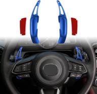 anfokas no drilling steering wheel paddle shifter extension shift gears paddles cover for mazda 3 6 cx-5 cx-3 cx-9 mx-5 miata -blue logo
