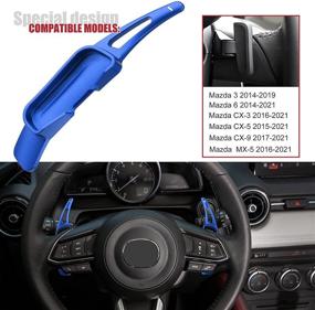 img 3 attached to ANFOKAS No Drilling Steering Wheel Paddle Shifter Extension Shift Gears Paddles Cover For Mazda 3 6 CX-5 CX-3 CX-9 MX-5 Miata -Blue