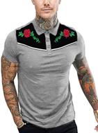 🌸 coofandy men's clothing: stylish sleeve shirts with floral embroidery logo