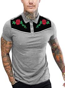 img 4 attached to 🌸 COOFANDY Men's Clothing: Stylish Sleeve Shirts with Floral Embroidery