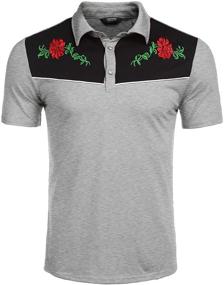 img 2 attached to 🌸 COOFANDY Men's Clothing: Stylish Sleeve Shirts with Floral Embroidery