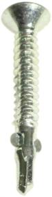 img 3 attached to U-Turn - 10-16 X 1-5/8 Flat Head Phillips Wood To Metal Self Drilling Screw Tek 3 With Wings Zinc Plated (50 Pack)