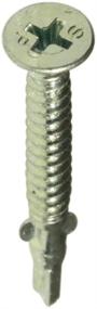 img 2 attached to U-Turn - 10-16 X 1-5/8 Flat Head Phillips Wood To Metal Self Drilling Screw Tek 3 With Wings Zinc Plated (50 Pack)