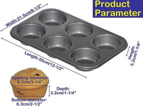 img 3 attached to 🥧 Uncle Jack 3-Pack Jumbo Muffin Pan - Non-Stick 6-Cup Large Muffin Pan, Texas Muffin Tin, Carbon Steel Cupcake Pan - Easy Release and Clean Up
