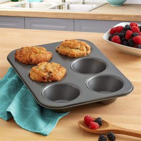 img 1 attached to 🥧 Uncle Jack 3-Pack Jumbo Muffin Pan - Non-Stick 6-Cup Large Muffin Pan, Texas Muffin Tin, Carbon Steel Cupcake Pan - Easy Release and Clean Up