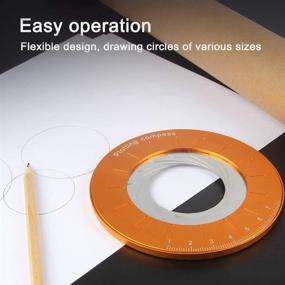 img 2 attached to 🔶 Beiyoule Circle Drawing Maker: Rotary Adjustable Stainless Steel Math Ruler (Orange)