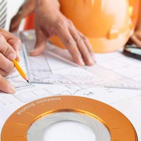 img 1 attached to 🔶 Beiyoule Circle Drawing Maker: Rotary Adjustable Stainless Steel Math Ruler (Orange)