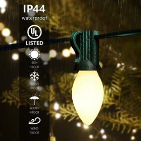 img 3 attached to 🎄 Vintage C7 Christmas Lights, 25FT String with 25 Bulbs, Outdoor Colorful Christmas Lights with Clips - Ideal for Terrace, Garden, Courtyard, Roof, Christmas Tree Holiday Decoration