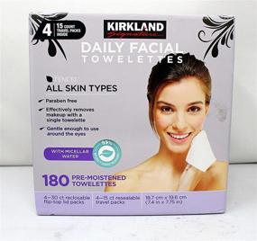 img 1 attached to 🧻 KIRKLAND Signature Daily Facial Wipes, Large Size Pack (180 Count, 1-Box)