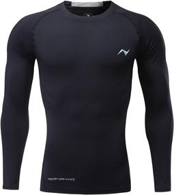 img 4 attached to Nooz Men's Cool Dry Compression Baselayer Long Sleeve T Shirts: Stay Dry and Comfortable with Advanced Cooling Technology