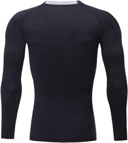 img 2 attached to Nooz Men's Cool Dry Compression Baselayer Long Sleeve T Shirts: Stay Dry and Comfortable with Advanced Cooling Technology