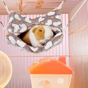 img 1 attached to 🐹 Multi-functional Small Animal Hanging Hammock for Guinea Pigs, Hamsters, and Ferrets – Cozy Cage Bed and Interactive Toy