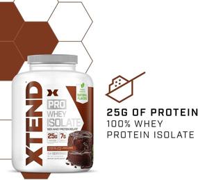 img 1 attached to XTEND Pro Protein Powder Chocolate Lava Cake: 100% Whey Protein 🍫 Isolate, Keto-Friendly, 7g BCAAs, Natural Flavors, Gluten-Free, Low Fat Post Workout Drink (5lbs)