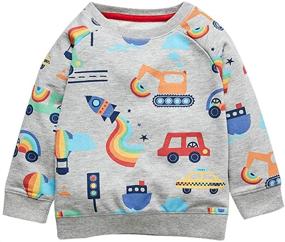 img 4 attached to 👧 LUMMY KIDS Cotton Toddler Girl Boy Sweatshirt Hoodie Tops for Casual Winter Outfits (18M-7T)