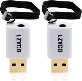 img 4 attached to LZYCO Audio Adapter USB to Headphone Audio Jack 🎧 with Integrated Mic Jack - External Stereo Sound Card (2pcs White)