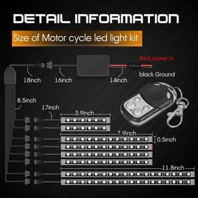 img 2 attached to 🏍️ 8 Piece Motorcycle LED Lights Kit: Multi-Color Accent Glow Strip Lights with Remote Controller for Harley Honda Kawasaki Suzuki Ducati Polaris KTM BMW