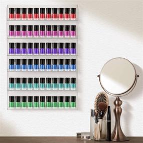 img 2 attached to Sorbus Nail Polish Wall Rack Display Holder: Stylish 6-Tier Organizer - Holds up to 90 Bottles, Perfect for Home, Salon, Spa, Tattoo Shop - Acrylic 2-Piece Display