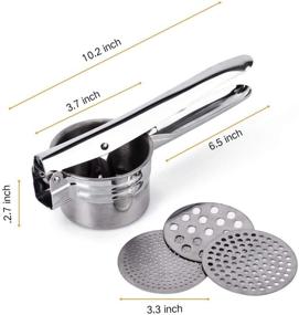 img 3 attached to 🥔 Premium Stainless Steel Potato Ricer with Longer Leverage Handles - Stronger Masher for Perfectly Smooth Mashed Potatoes and More! Ideal Kitchen Tool for Fruits, Vegetables, Baby Food, etc.