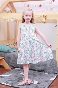 img 2 attached to 🌸 Floral Sleeveless Ahegao Girl's Kids Sundress - One Piece Casual School Attire, Ages 4-13