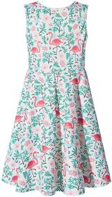 img 3 attached to 🌸 Floral Sleeveless Ahegao Girl's Kids Sundress - One Piece Casual School Attire, Ages 4-13