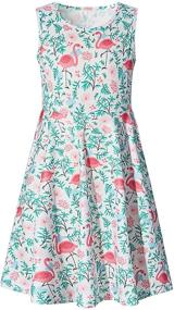 img 4 attached to 🌸 Floral Sleeveless Ahegao Girl's Kids Sundress - One Piece Casual School Attire, Ages 4-13