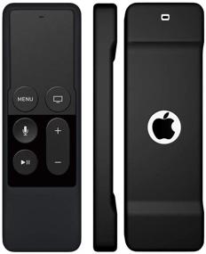 img 2 attached to Чехол для пульта дистанционного управления Auswaur Black Silicone Shockproof - совместим с Apple TV 4K (5-го поколения) и 4-го поколения, пультом Siri Remote Controller.