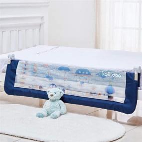 img 3 attached to 🛏️ Blue Fold Down Toddler Bed Rail with NBR Foam and Safety Strap by KOOLDOO - 59 Inches Baby Bed Guard for Enhanced Safety
