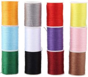 img 4 attached to 🧵 Versatile 12-Color Sewing Thread Kit for Quilting, Dress Making, and Handmade Crafts - 20m / 65.6ft Polyester Thread for Machines & Hand Stitching