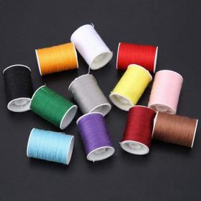 img 1 attached to 🧵 Versatile 12-Color Sewing Thread Kit for Quilting, Dress Making, and Handmade Crafts - 20m / 65.6ft Polyester Thread for Machines & Hand Stitching