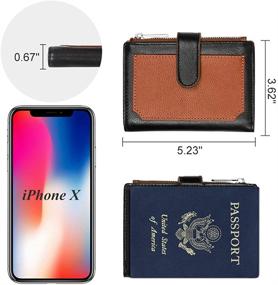 img 1 attached to 👛 Compact RFID Blocking Mini Bifold Wallet for Women – Genuine Leather Credit Card Holder with Coin Pocket and RFID Protection