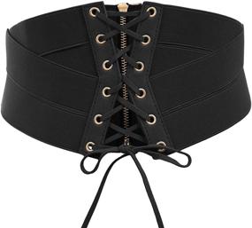 img 4 attached to 🔗 Steampunk Lace-up Cinch Corset Belt for Women by SCARLET DARKNESS - Tied Belt Design