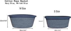 img 1 attached to 🐶 Navy Blue M Size Woven Home Storage Basket for Small Dogs, Toys, and Essentials - 14 inch x 8 1/4 inch x 10 inch