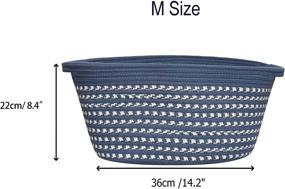 img 2 attached to 🐶 Navy Blue M Size Woven Home Storage Basket for Small Dogs, Toys, and Essentials - 14 inch x 8 1/4 inch x 10 inch