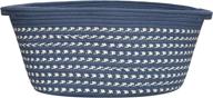 🐶 navy blue m size woven home storage basket for small dogs, toys, and essentials - 14 inch x 8 1/4 inch x 10 inch logo