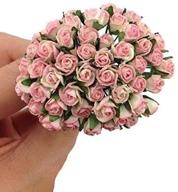 🌹 bright pink artificial paper rose flower bundle - 50pc wedding card embellishment scrapbook craft -f002 logo
