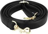lystaii purse straps replacement: adjustable 2cm width leather shoulder straps for little pouch crossbody bags - black/gold, 51 inch long logo