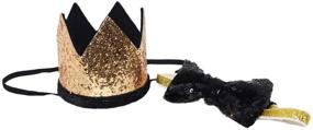 img 1 attached to 🎉 Adorable Pet Birthday Crown Hat and Bowtie Collar Set – Perfect for Dog and Cat Birthday Parties