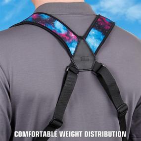 img 1 attached to 📷 USA GEAR Chest Harness Camera Strap with Quick Release Buckles, Galaxy Neoprene Pattern, Accessory Pockets - Compatible with Canon, Nikon, Sony & More Point-and-Shoot/Mirrorless Cameras