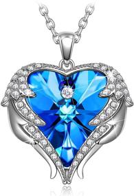 img 4 attached to 🎁 Kate Lynn Heart Pendant Necklace with Austrian Crystal and Cubic Zirconia, Perfect Gifts for Mom, Wife, Friend, Female - Comes with Jewelry Box