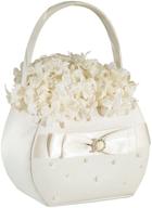 elegant lillian rose satin flower girl basket in ivory - fb125 logo