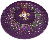 🎄 mjinsjia-ts mardi gras purple gold fleur de lis christmas tree skirt - stunning xmas party ornaments decoration accessory (30") logo