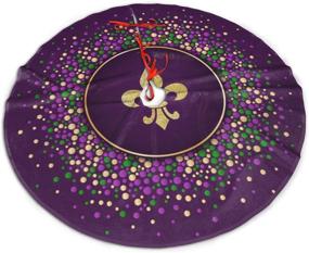 img 4 attached to 🎄 MJINSJIA-TS Mardi Gras Purple Gold Fleur De Lis Christmas Tree Skirt - Stunning Xmas Party Ornaments Decoration Accessory (30")