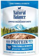 natural balance limited ingredient diet: high-protein grain-free wet cat food in broth - chicken, tuna, or whitefish options - 2.5oz pouches (pack of 24) logo