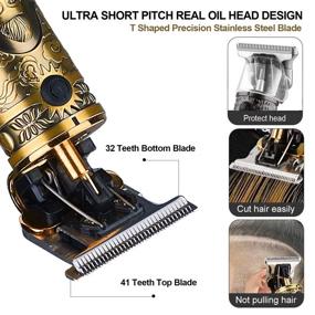 img 2 attached to 💇 Men's Hair Clippers, Suttik Professional Barber Trimmer, Men's Beard Trimmer, T-blade Hair Edgers Clippers, Gold Knight Close-cutting Trimmers, Cordless Hair Cutting Clippers