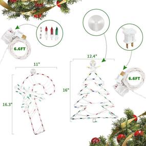 img 1 attached to Shop LAMPHOME Christmas Window Silhouette Lights – 4 Pack, Extra Long 6.6FT Wire, UL Listed, LED Decorations: Candy Cane, Wreath, Stocking, and Christmas Tree